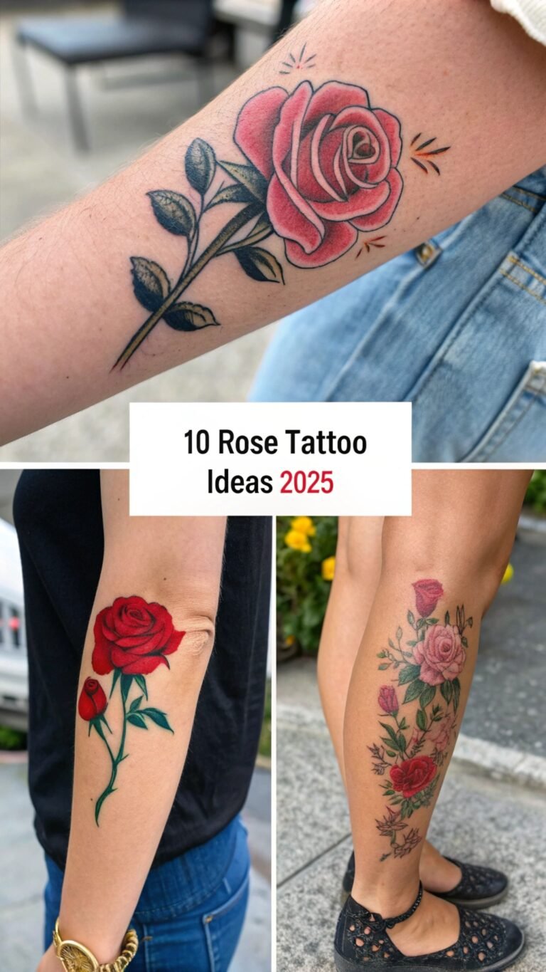 10 Rose Tattoo Ideas to Express Your Passion 2025