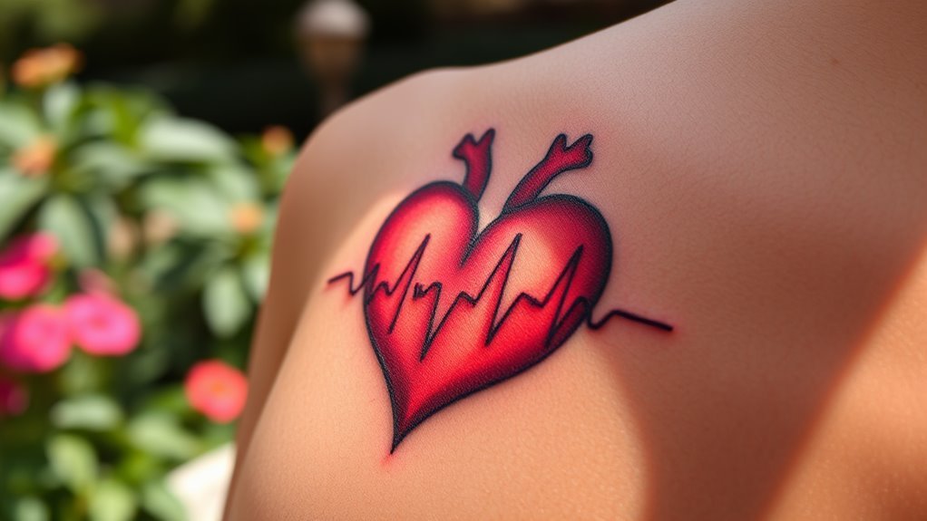 heartbeat tattoo represents love